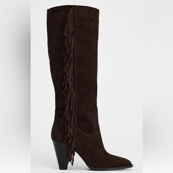 Zara Shoes - Zara leather suede high shaft boots chocolate Brown NWT